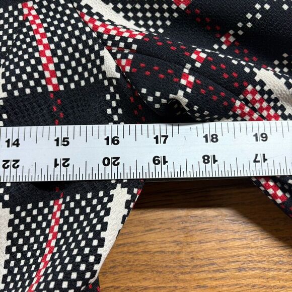 1.State Blazer Womens Size 4 Black Red Digital Plaid Fitted Preppy Vintage Y2K‎ - Picture 13 of 14